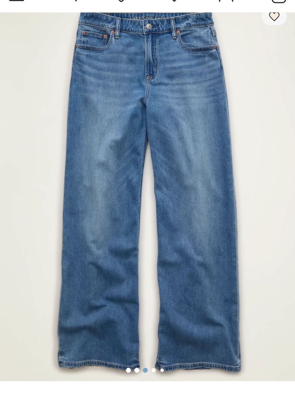 American Eagle Outfitters Wide Leg Jeans Size 6 High Rise Blue Lyocell